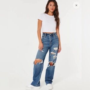 Hollister ultra high rise dad vintage stretch jeans